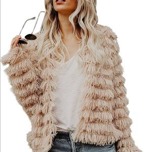 Shaggy faux fur coat